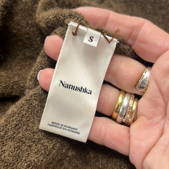 Nanushka Cleto Brown One- Shoulder Alpaca Blend Sweater Size Small - Picture 8 of 10